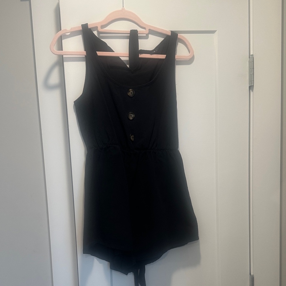 SHEIN Black Buttoned Jumpsuit